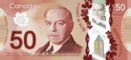 Canadian 50 Dollar Bill Polymer Banknote Front Issued 2012 Accepted for Exchange