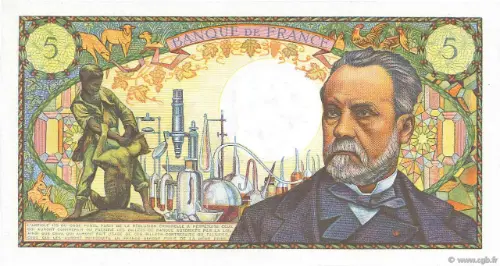 5 French Francs (Pasteur) First Issued 1966 Front Accepted For Exchange