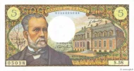 5 French Francs (Pasteur) First Issued 1966 Front Accepted For Exchange
