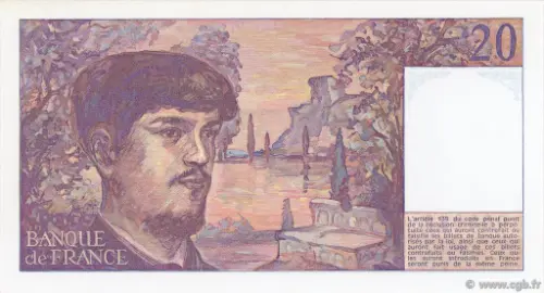 20 French Francs (Debussy) First Issued 1980 Front Accepted For Exchange