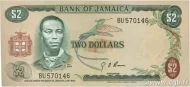2 Jamaican Dollar Banknote (Paul Bogle) First Issued 1970 Front Accepted For Exchange