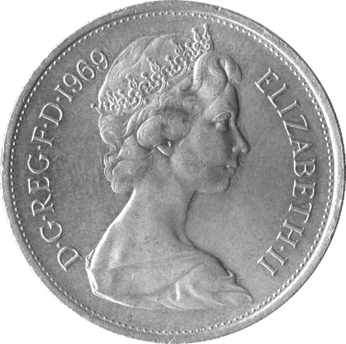 Large British Ten Pence Coin Obverse Side Accepted For Exchange