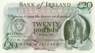 Northern Ireland 20 Pound Bank of Ireland Banknote Front Issued 1983