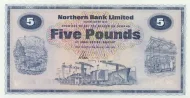 Northern Ireland 5 Pound Northern Bank Banknote Front Issued 1982 Accepted For Exchange