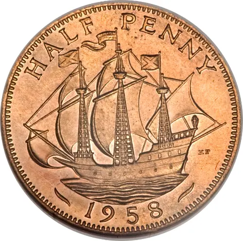 British Decimal Pre-Decimal Half Penny Coin Front Side Accepted For Exchange