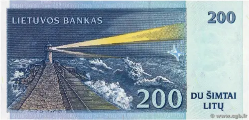 200 Lithuanian Litu Banknote Issued 1997 Front Accepted For Exchange