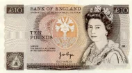 British 10 Pound Banknote (Florence Nightingale) Front Issued 1975 Accepted For Exchange