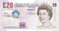 Bank of England 20 Pounds Banknote (Sir Edward Elgar) Front Accepted For exchange 1999