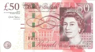 Current 50 Pound Bank of England (Boulton And Watt) Banknote 2011 Front Accepted For Exchange