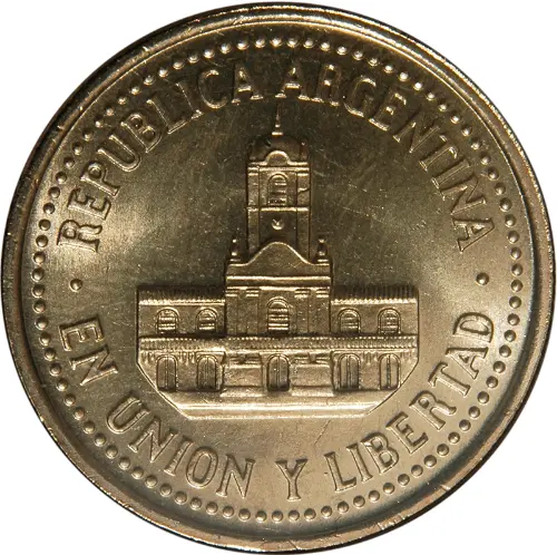 Argentine Peso 25 Centavos Coin Front Issued 1992 Accepted for Exchange