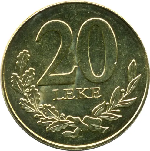 20 Albanian Leke Coin Issued 1996 Front Accepted For exchange