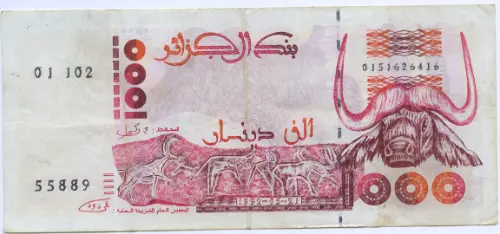 1000 Algerian Dinar Banknote (type 1992) Issued 1992 Front Accepted For Exchange