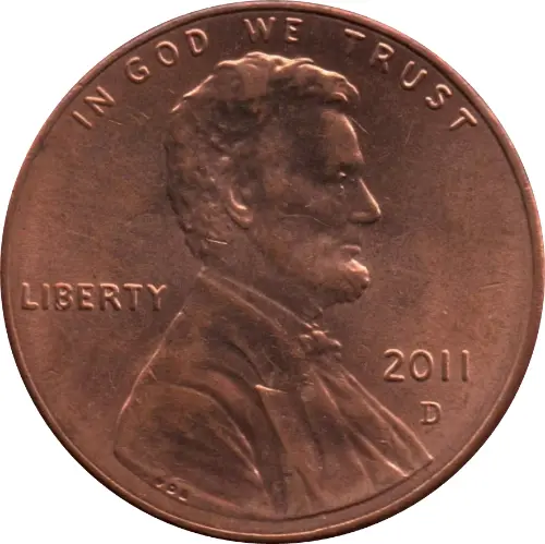 1 Cent American Dollar Lincoln Shield Coin Issued 2010 Front Accepted For Exchange