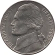 5 Cent American Dollar Jefferson Nickel Coin Issued 1938 Front Accepted For Exchange