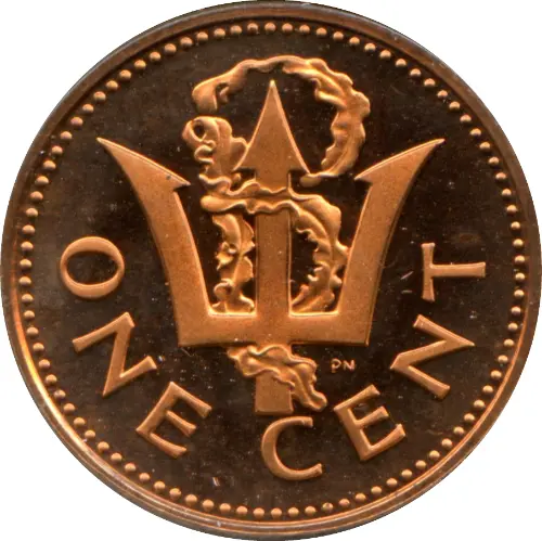 1 Cent Barbadian Dollar Coin Issued 1973 Front Accepted For Exchange