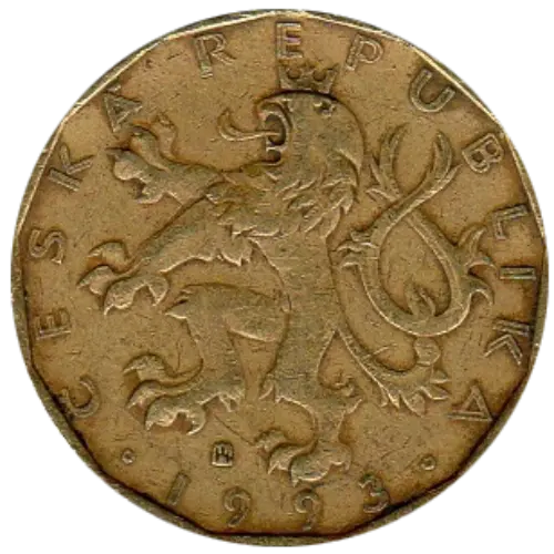 20 Czech Koruna Coin First Issued 1993 Front Accepted For exchange