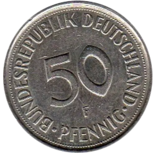 50 Pfennig German Coin First Issued 1949 Front Accepted For Exchange