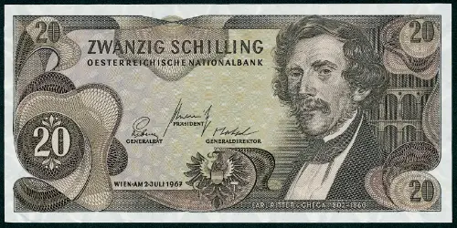 Austrian 20 Schilling (Carl von Ghega) Front Accepted for Exchange 1967