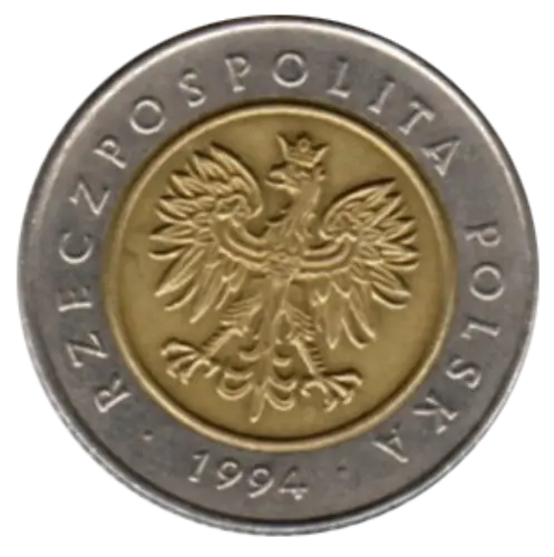 5 Polish Zloty Coin First Issued 1994 Obverse Accepted For Exchange