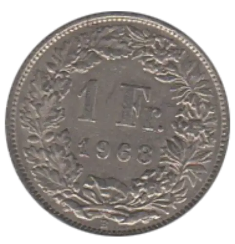1 Swiss Franc First Issued 1875 Front Accepted For Exchange