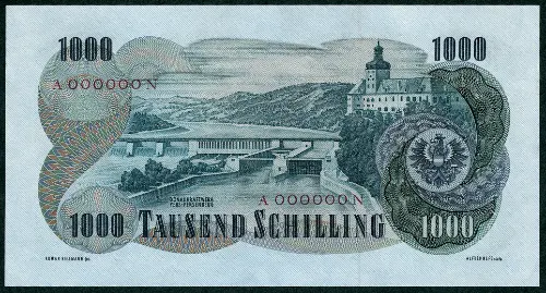 Austrian 1000 Schilling Banknote (Viktor Kaplan) Front Issued 1961