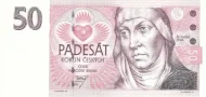 Czech Republic 50 Korun Banknote Front Issued 1993 Accepted For Exchange