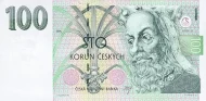 Czech Republic 100 Korun Banknote Front Issued 1995 Accepted For Exchange