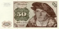 German 50 Deutsche Mark Banknote Front Issued 1960 Accepted For Exchange