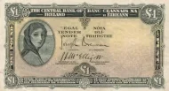 Irish 1 Pound Banknote Front Issued 1944 Accepted For Exchange