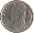 5 Belgian Francs coin (Ceres) issued 1948 front accepted for exchange