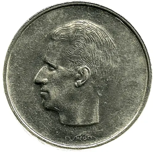 10 Belgian Francs coin (Baudouin) issued 1969 Front accepted for exchange