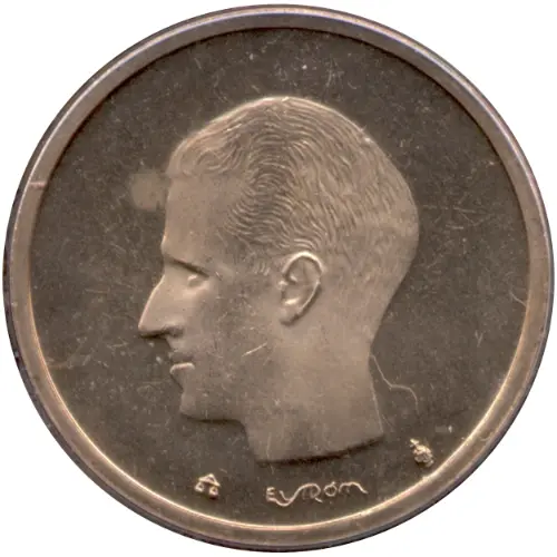 20 Belgian Francs coin (Baudouin) issued 1980 Front accepted for exchange