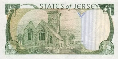 Jersey 1 Pound Banknote Front Issued 1989 Accepted For Exchange