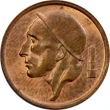 20 Centimes coin Belgium (Miner) front issued 1954 accepted for exchange