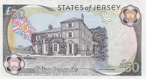 Jersey 50 Pound Banknote Front Issued 1989 Accepted For Exchange