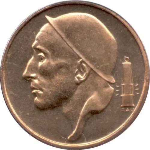 50 Centimes coin Belgium (Miner) front issued 1956 accepted for exchange