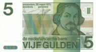 Dutch 5 Guilder Banknote Front Issued 1973 Accepted For Exchange