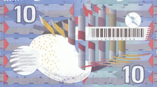 Dutch 10 Guilder Banknote Front Issued 1997 Accepted For Exchange