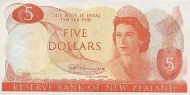 New Zealand 5 Dollar Banknote Front Issued 1967 Accepted For Exchange