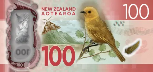 New Zealand 100 Dollar Banknote Front Issued 2015 Accepted For Exchange