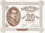 Belgian 20 Franc (Comptes courants) front issued 1914 accepted for exchange