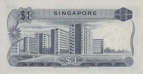 Singapore 1 Dollar Banknote Front Issued 1971 Accepted For Exchange