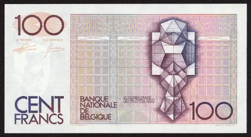 Belgian 100 Franc Banknote (Hendrik Bayaert) Front Issued 1978 accepted for exchange