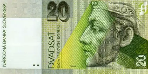 Slovakian 20 Koruna Banknote Front Issued 1995 Accepted For Exchange