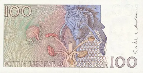 Swedish 100 Krona Banknote Front Issued 1986 Accepted For Exchange